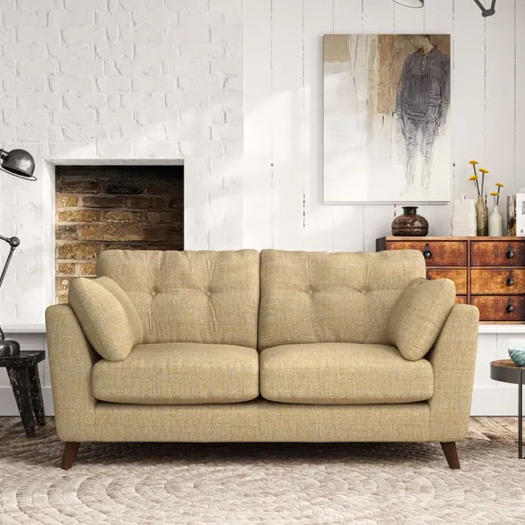 2-Seater Sofa with Button Details - Ochre