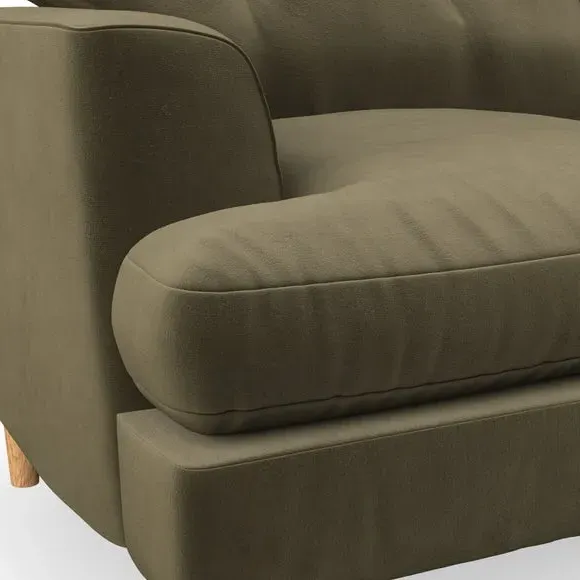 2-Seater Sofa with Button Details - Olive