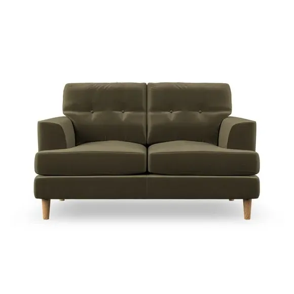 2-Seater Sofa with Button Details - Olive