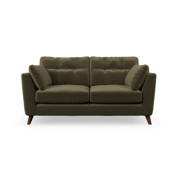 2-Seater Sofa with Button Details - Olive