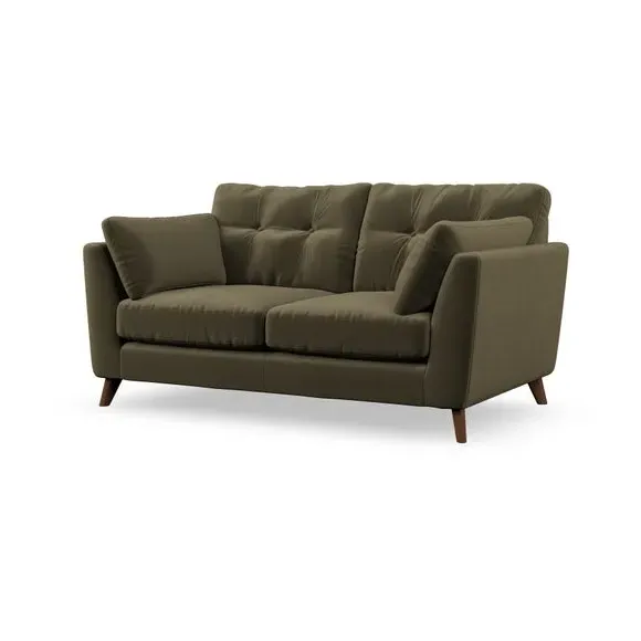 2-Seater Sofa with Button Details - Olive