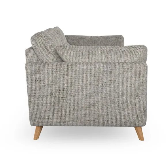 2-Seater Sofa with Button Details - Silver