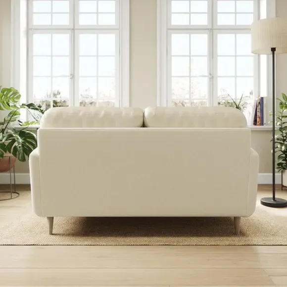 2-Seater Sofa with Buttoned Back - Champagne, Velvet