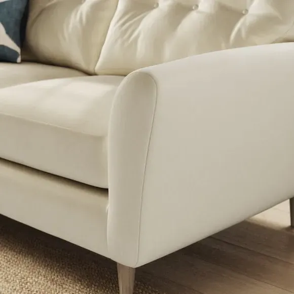 2-Seater Sofa with Buttoned Back - Champagne, Velvet