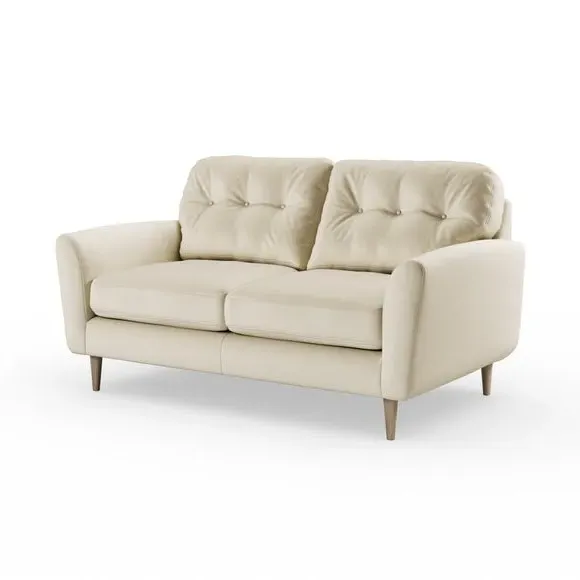 2-Seater Sofa with Buttoned Back - Champagne, Velvet