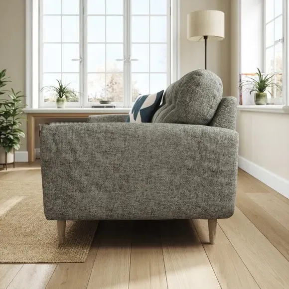 2-Seater Sofa with Buttoned Back - Charcoal, Chenille