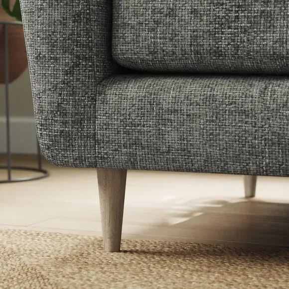 2-Seater Sofa with Buttoned Back - Charcoal, Chenille