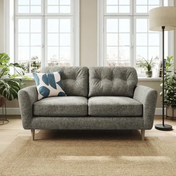 2-Seater Sofa with Buttoned Back - Charcoal, Chenille image