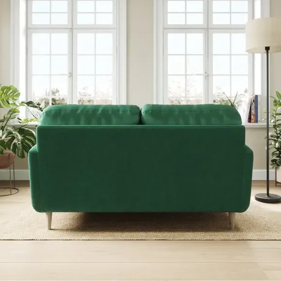 2-Seater Sofa with Buttoned Back - Green, Velvet