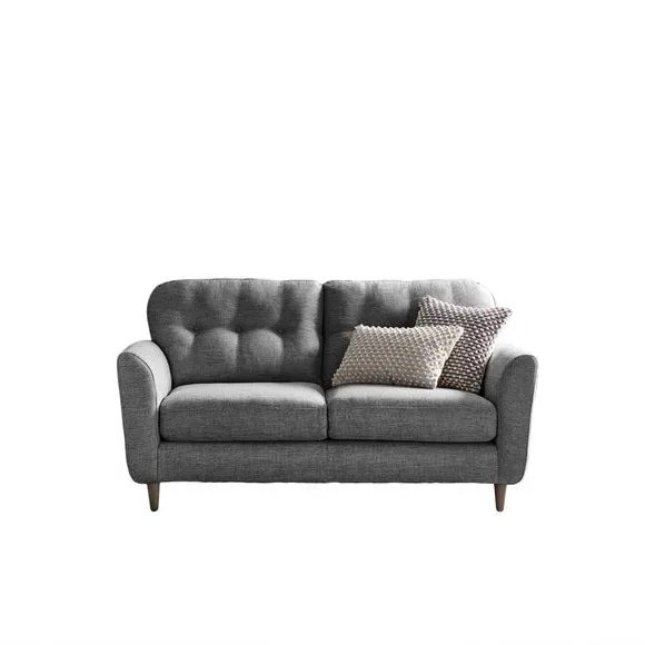 2-Seater Sofa with Buttoned Back - Grey