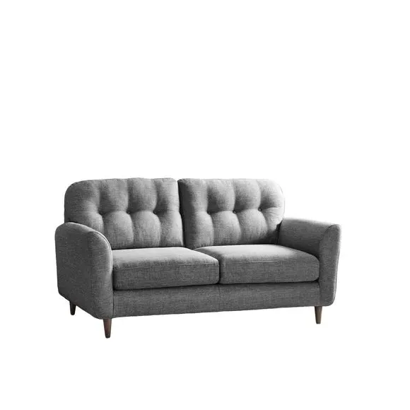 2-Seater Sofa with Buttoned Back - Grey