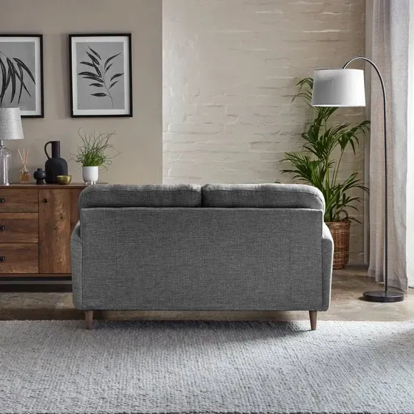 2-Seater Sofa with Buttoned Back - Grey