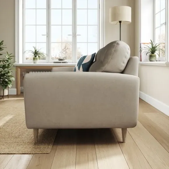 2-Seater Sofa with Buttoned Back - Grey, Velvet