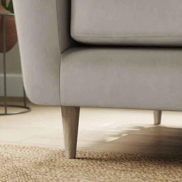 2-Seater Sofa with Buttoned Back - Grey, Velvet