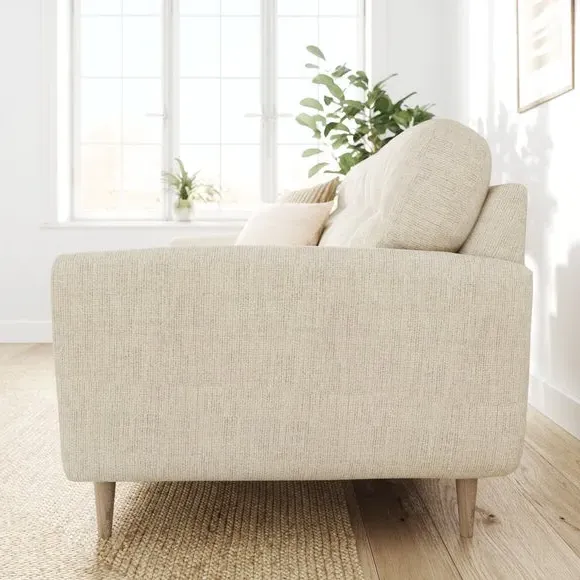2-Seater Sofa with Buttoned Back - Ivory