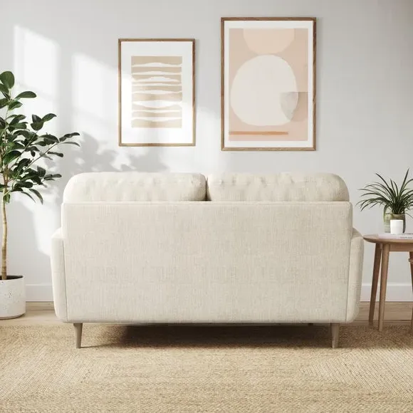 2-Seater Sofa with Buttoned Back - Ivory