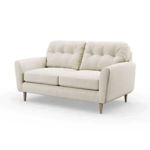 2-Seater Sofa with Buttoned Back - Ivory