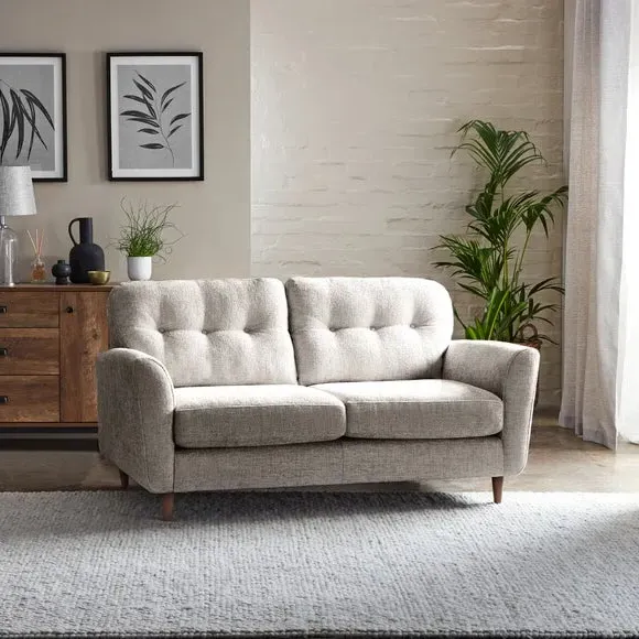 2-Seater Sofa with Buttoned Back - Mushroom, Chenille