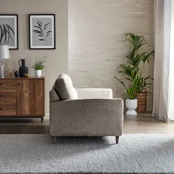 2-Seater Sofa with Buttoned Back - Mushroom, Chenille