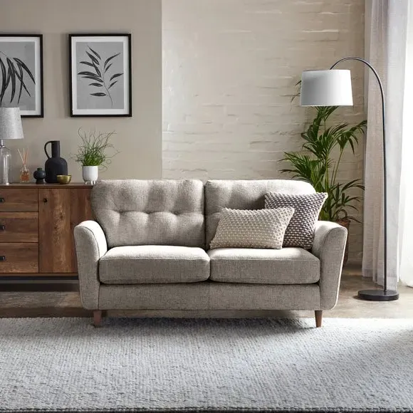 2-Seater Sofa with Buttoned Back - Mushroom, Chenille