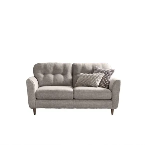 2-Seater Sofa with Buttoned Back - Natural