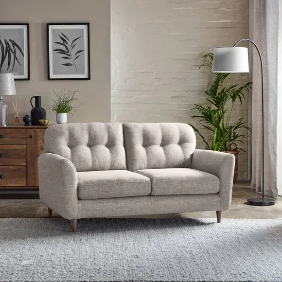2-Seater Sofa with Buttoned Back - Natural