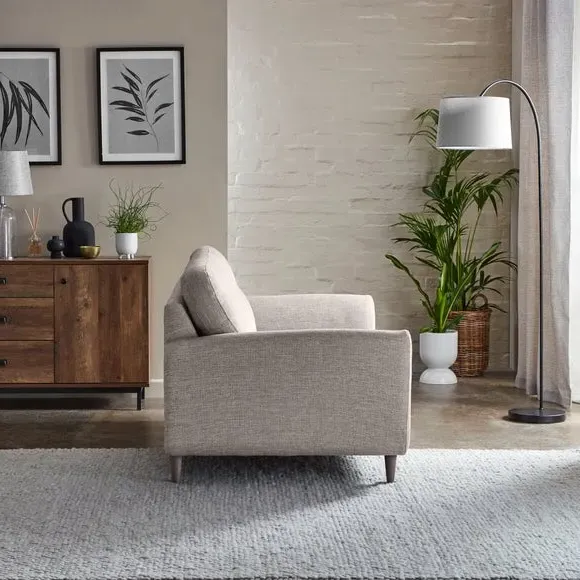 2-Seater Sofa with Buttoned Back - Natural