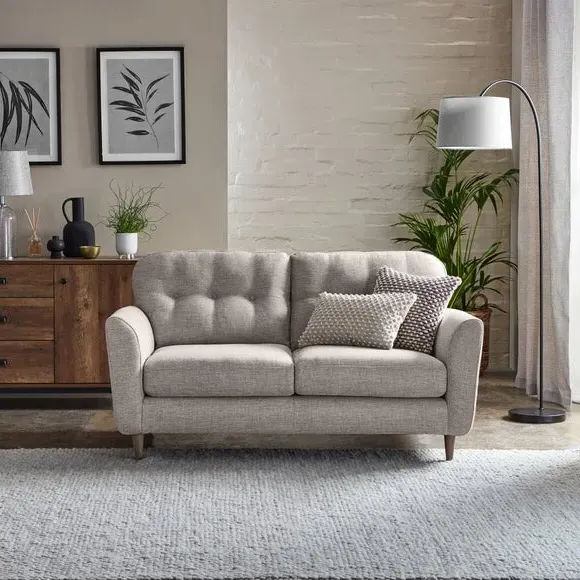 2-Seater Sofa with Buttoned Back - Natural