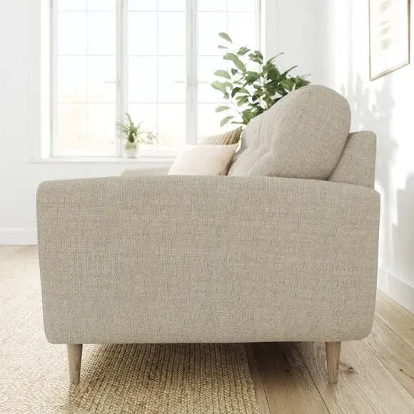 2-Seater Sofa with Buttoned Back - Natural