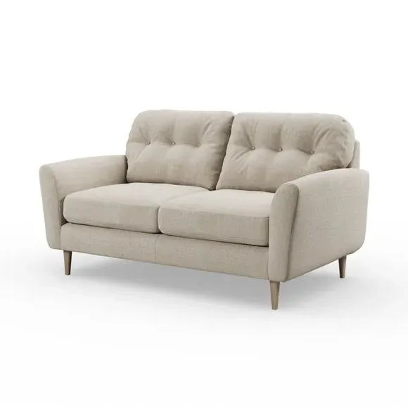 2-Seater Sofa with Buttoned Back - Natural