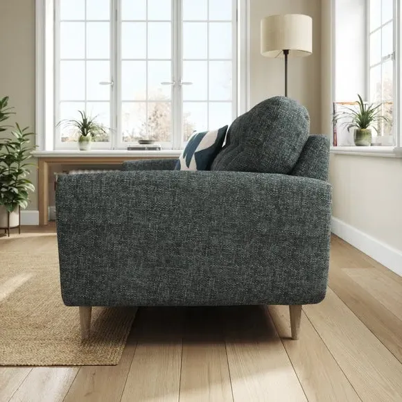 2-Seater Sofa with Buttoned Back - Navy, Chenille