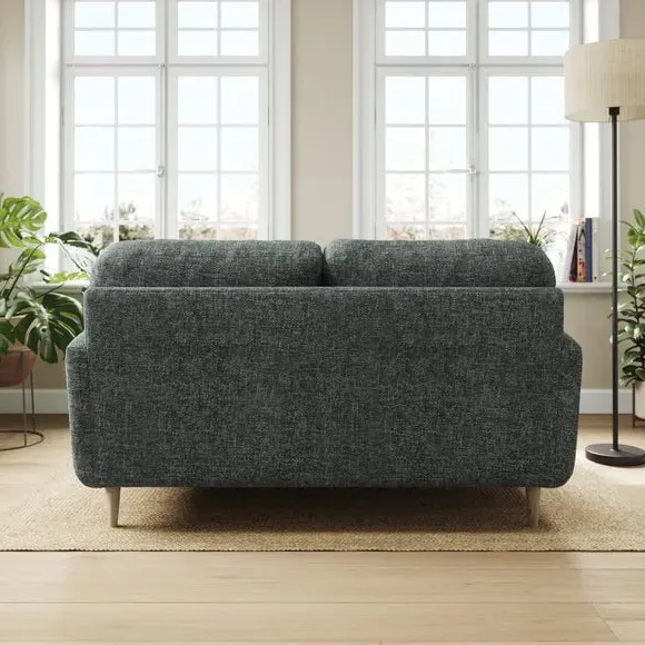 2-Seater Sofa with Buttoned Back - Navy, Chenille