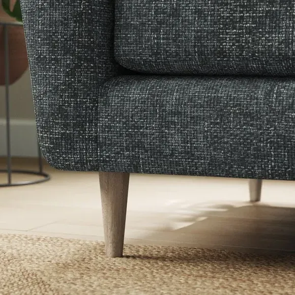 2-Seater Sofa with Buttoned Back - Navy, Chenille