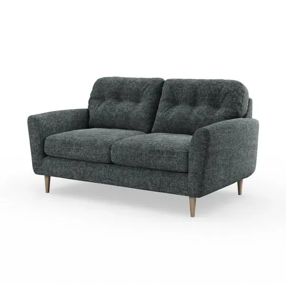 2-Seater Sofa with Buttoned Back - Navy, Chenille