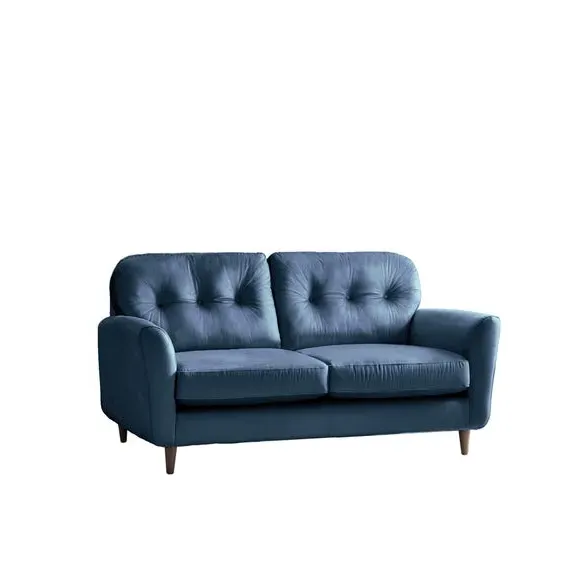 2-Seater Sofa with Buttoned Back - Navy, Velvet
