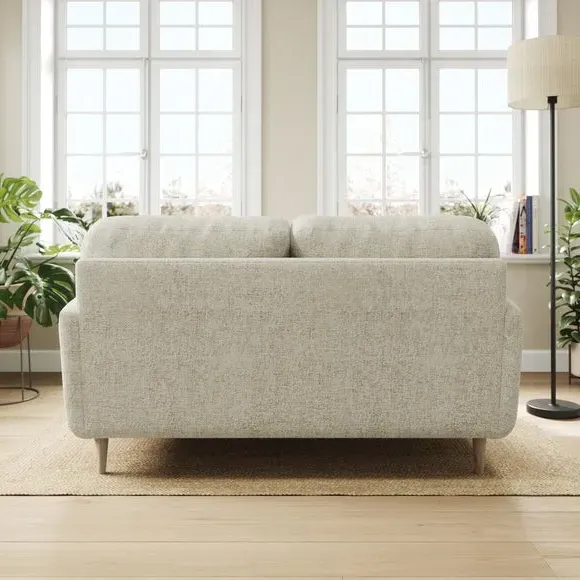 2-Seater Sofa with Buttoned Back - Silver, Chenille