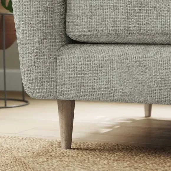 2-Seater Sofa with Buttoned Back - Silver, Chenille