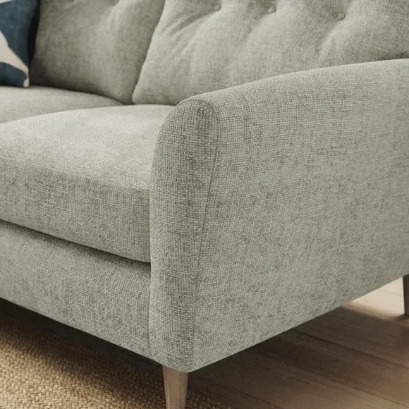 2-Seater Sofa with Buttoned Back - Silver, Chenille
