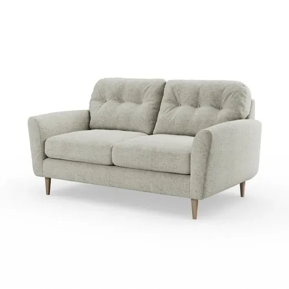 2-Seater Sofa with Buttoned Back - Silver, Chenille