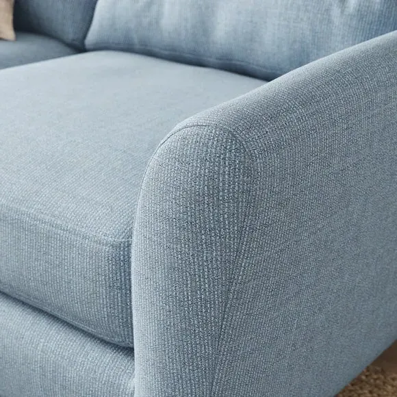2-Seater Sofa with Buttoned Back - Soft Blue