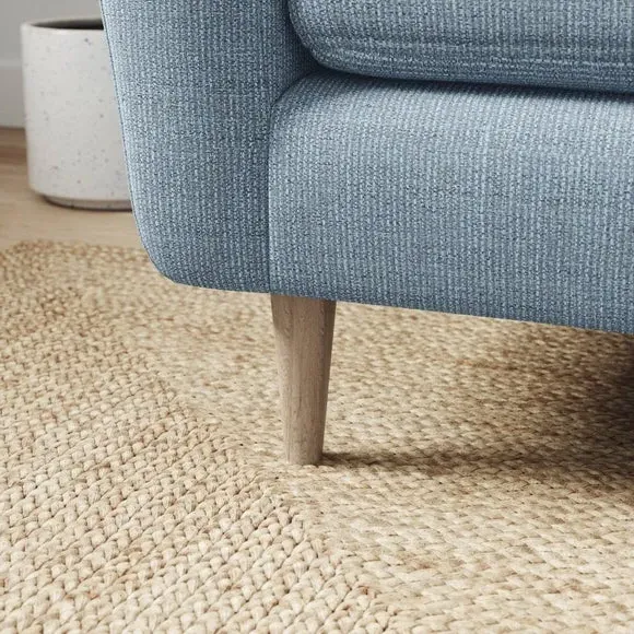 2-Seater Sofa with Buttoned Back - Soft Blue
