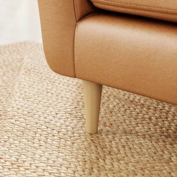 2-Seater Sofa with Buttoned Back - Tan, Leather
