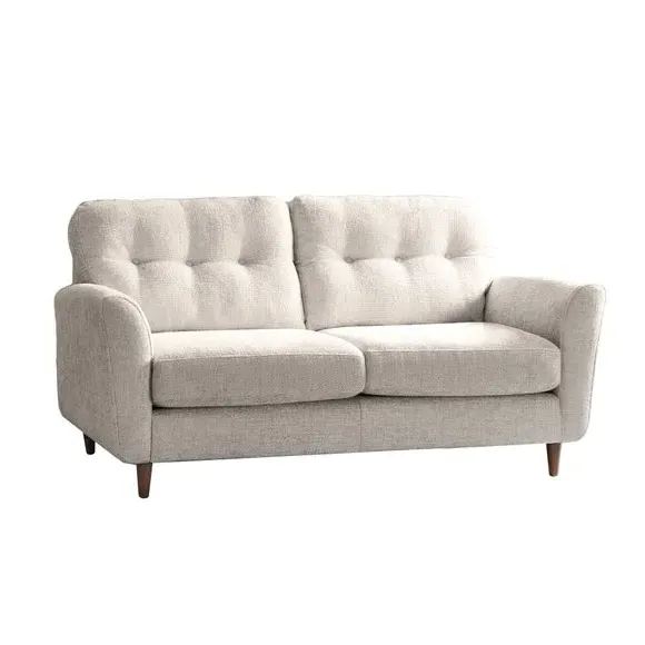 2-Seater Sofa with Buttoned Back - White, Chenille