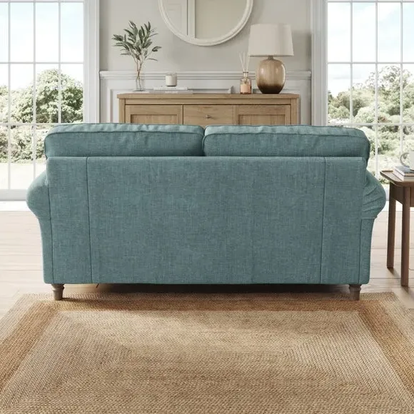 2-Seater Sofa with Curved Arms - Aqua, Chenille