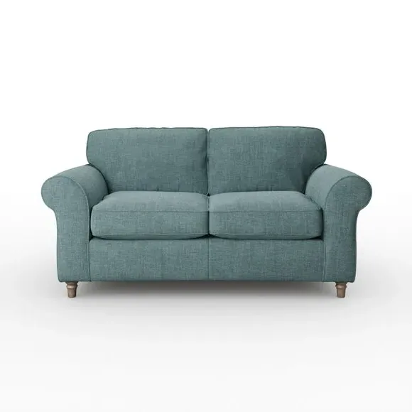 2-Seater Sofa with Curved Arms - Aqua, Chenille