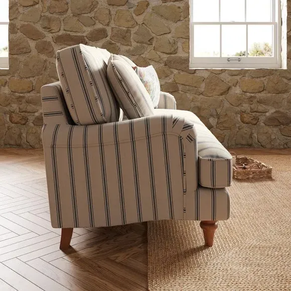 2-Seater Sofa with Curved Arms - Blue, Fabric