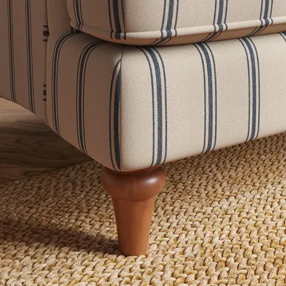 2-Seater Sofa with Curved Arms - Blue, Fabric