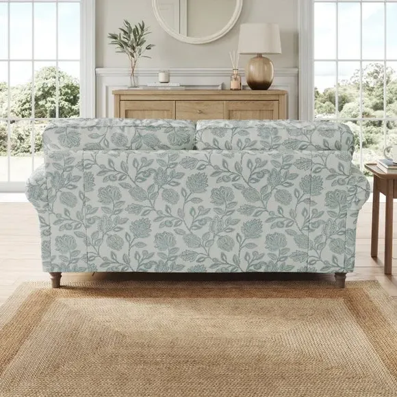 2-Seater Sofa with Curved Arms - Blue, Fabric