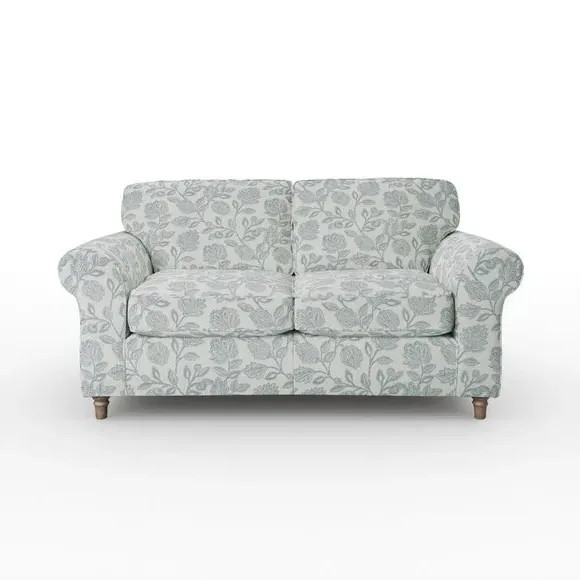 2-Seater Sofa with Curved Arms - Blue, Fabric