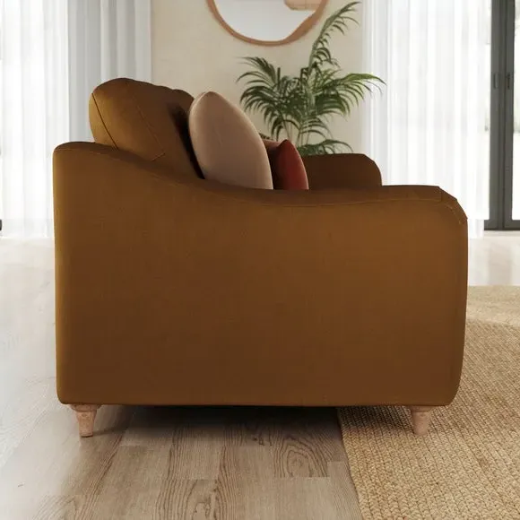 2-Seater Sofa with Curved Arms - Caramel, Velvet